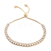 Brass Pave Clear Cubic Zirconia Teardrop Box Chain Slider Bracelets BJEW-YWC0002-07G-1