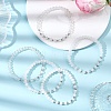 5Pcs Round Glass & CCB Beads Stretch Bracelets for Women BJEW-JB12675-3