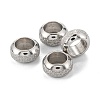 Frosted 201 Stainless Steel European Beads X-STAS-B020-13P-1