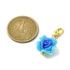 Handmade Polymer Clay Rose Pendant Decoration HJEW-JM02945-4