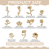 44Pcs 11 Styles Flower Alloy Cabochons FIND-LP00003-75G-2