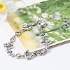 Perfect Design Heart Real 18K Platinum Plated Alloy Austrian Crystal Link Bracelets BJEW-DD0001-20A-2