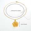 Vintage Gothic Brass Hollow Flower Pendant Dapped Chain Necklaces for Women UA5316-4