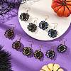 Halloween Gothic Synthetic Turquoise Skull Dangle Earrings EJEW-MZ00807-1