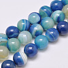 Natural Striped Agate/Banded Agate Bead Strands G-G962-10mm-07-1