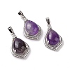 Natural Amethyst Pendants G-H283-04P-23-1