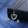 304 Stainless Steel Pendant Necklace & Stud Earring FS-WGC30A7-02-1