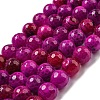 Faceted Natural Fire Crackle Agate Beads Strands G-F447-12mm-H05-1