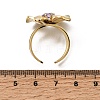 304 Stainless Steel Micro Pave Cubic Zirconia Cuff Open Rings for Women RJEW-A103-01G-02-3