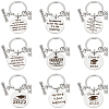   9Pcs 9 Style Graduation Theme 201 Stainless Steel Keychain Clasps KEYC-PH0001-52-1