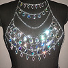 Alloy Acrylic Rhinestone Rectangle & Teardrop Sexy Chest Body Chains for Night Club WG98F80-02-1