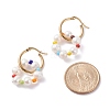 Natural Pearl Beaded Dangle Hoop Earrings EJEW-TA00040-4