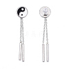 Feng Shui 304 Stainless Steel Chain Tassel Earrings EJEW-I248-37-3