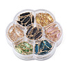 70Pcs 7 Colors K9 Glass Connector Charms GLAA-N038-17-1