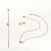 Stainless Steel Double Interlocking Ring Jewelry Set JG9167-2-3