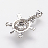 Brass Micro Pave Cubic Zirconia Pendants X-ZIRC-G104-23P-3