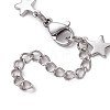 304 Stainless Steel Star Link Chain Bracelet Makings for Women AJEW-TA00028-4