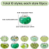 100Pcs 10 Styles Resin European Beads RPDL-SP0001-07-2