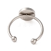 Non-Tarnish 304 Stainless Steel Open Cuff Ring Components X-STAS-S134-01P-03-3