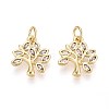 Brass Micro Pave Cubic Zirconia Pendants KK-T071-98G-1