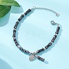 304 Stainless Steel Leaf Charm Bracelets BJEW-JB12939-01-2