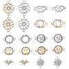 SUNNYCLUE 40Pcs 10 Styles Alloy Connector Charms with Crystal Rhinestone ALRI-SC0001-34-1