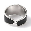 304 Stainless Steel Enamel Open Cuff Rings for Women RJEW-F166-37P-02-3