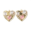 Brass Micro Pave Clear Cubic Zirconia Pendants KK-E068-VF336-2
