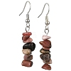 Natural Rose Quartz & Pink Opal &  Rhodonite Chip Dangle Earrings Set for Women EJEW-JE06245-03-4