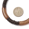12MM Two Tone Acrylic & CCB Plastic & Coconut Curved Tube Beaded Necklaces for Women NJEW-JN05373-03-3