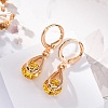 Brass Micro Pave Cubic Zirconia Leverback Earrings EJEW-K300-56G-2