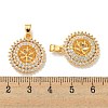 Rack Plating Brass Peg Bail Pendants Micro Pave Cubic Zirconia KK-A214-18G-3