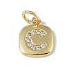 Rack Plating Brass Micro Pave CLear Cubic Zirconia Charms KK-E110-14G-C-1