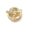 Brass Micro Pave Clear Cubic Zirconia Charms CU-CBA3D76-06G-2