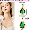 8Pcs Brass Micro Pave Cubic Zirconia Pendants FIND-BBC0004-28D-03-2