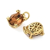 Brass Pave Cubic Zirconia Pendants KK-P325-16G-3