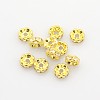 Brass Rhinestone Spacer Beads X-RSB028-B01G-1