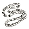 201 Stainless Steel Curb Chain Necklaces for Men NJEW-Q336-07B-P-4