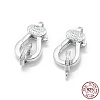 Anti-Tarnish Rhodium Plated 925 Sterling Silver Lobster Claw Clasps STER-L055-067P-3