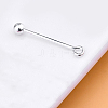 Rack Plating 925 Sterling Silver Screw On Eye Ball Pins STER-L044-02C-S-2