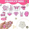 9Pcs 9 Styles Pink Series Enamel Pins JEWB-SZ0002-03-7