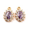 Real 18K Gold Plated Brass Micro Pave Cubic Zirconia Charms ZIRC-Z023-04D-NR-2