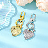 2Pcs 2 Colors 316 Stainless Steel Heart Locket Pendant Decorations HJEW-JM02391-2