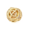 Brass Micro Pave Cubic Zirconia Beads KK-Z095-04G-09-1