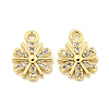 Brass Micro Pave Clear Cubic Zirconia Charms KK-Z044-16G-1
