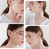 6 Pairs 6 Style Butterfly & Leaf & Tree of Life & Cat Claw Print & Music Note & Wave 316 Surgical Stainless Steel Stud Earrings for Women JE932A-7