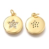 Brass Micro Pave Clear Cubic Zirconia Pendants ZIRC-O036-57G-1