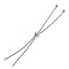 Non-Tarnish 304 Stainless Steel Box Chain Slider Bracelet Makings STAS-P360-03P-1