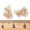 Rack Plating Snowman Brass Clear Cubic Zirconia Pendants KK-M102-13G-A-3