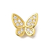 Butterfly Rack Plating Brass Micro Pave Cubic Zirconia Pendants Charms KK-S396-08C-1